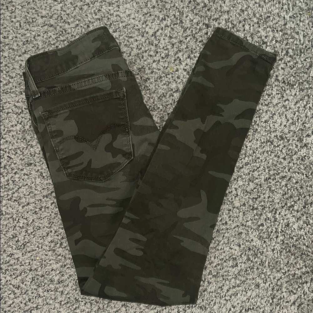 Levi's Green Skinny Jeans Camouflage Style
